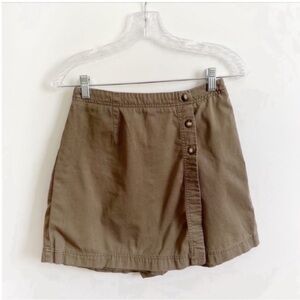 Specialty Collection vintage skort olive green chino buttons high waist
